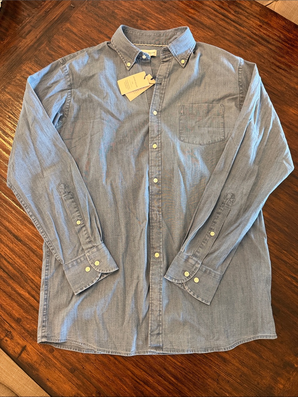 Peter Millar Light Blue denim Button-Down Casual Shirt